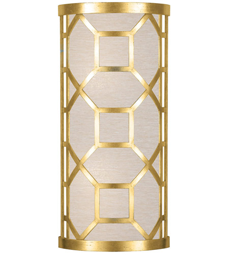 Fine Art 816850-SF33 Allegretto 2 Light 8 inch Gold Leaf ADA Sconce Wall Light in Champagne Fabric
