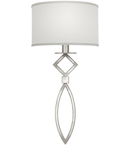 Fine Art 887950-SF41 Cienfuegos 1 Light 14 inch Silver Leaf Sconce Wall Light in White Fabric