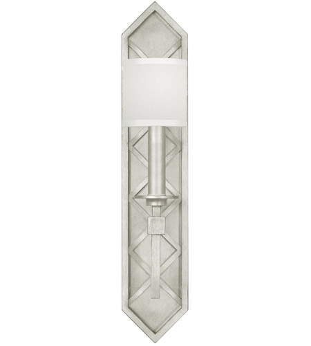 Fine Art 889550-SF41 Cienfuegos 1 Light 5 inch Silver Leaf Sconce Wall Light in White Fabric photo