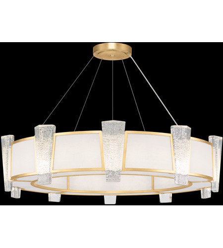 Fine Art 891040-21ST Crownstone 20 Light 45 inch Gold Pendant Ceiling Light in White Textured Linen