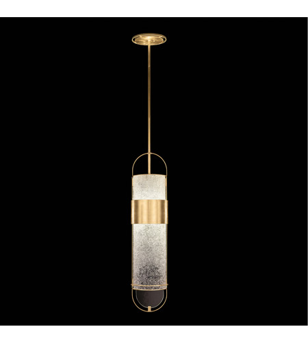 Fine Art 924840-31ST Bond LED 8 inch Gold Pendant Ceiling Light in Diamond Blanket Studio Glass