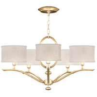 Fine Art 785440-SF33 Allegretto 5 Light 29 inch Gold Leaf Chandelier Ceiling Light in Champagne Fabric thumb