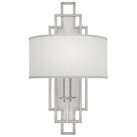Fine Art 889350-SF41 Cienfuegos 1 Light 14 inch Silver Leaf Sconce Wall Light in White Fabric thumb