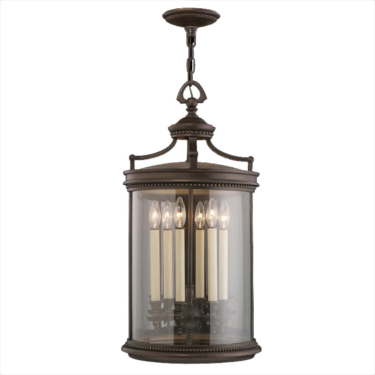 Fine Art Handcrafted Lighting Louvre 6 - Light Outdoor Hanging in Bronze