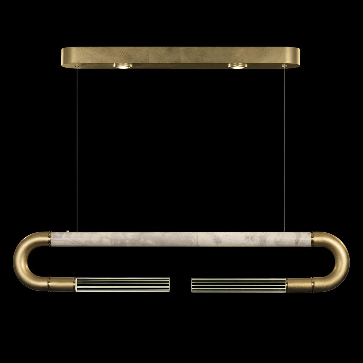 Fine Art 924140-312ST Antonia LED 52 inch Gold Pendant Ceiling Light