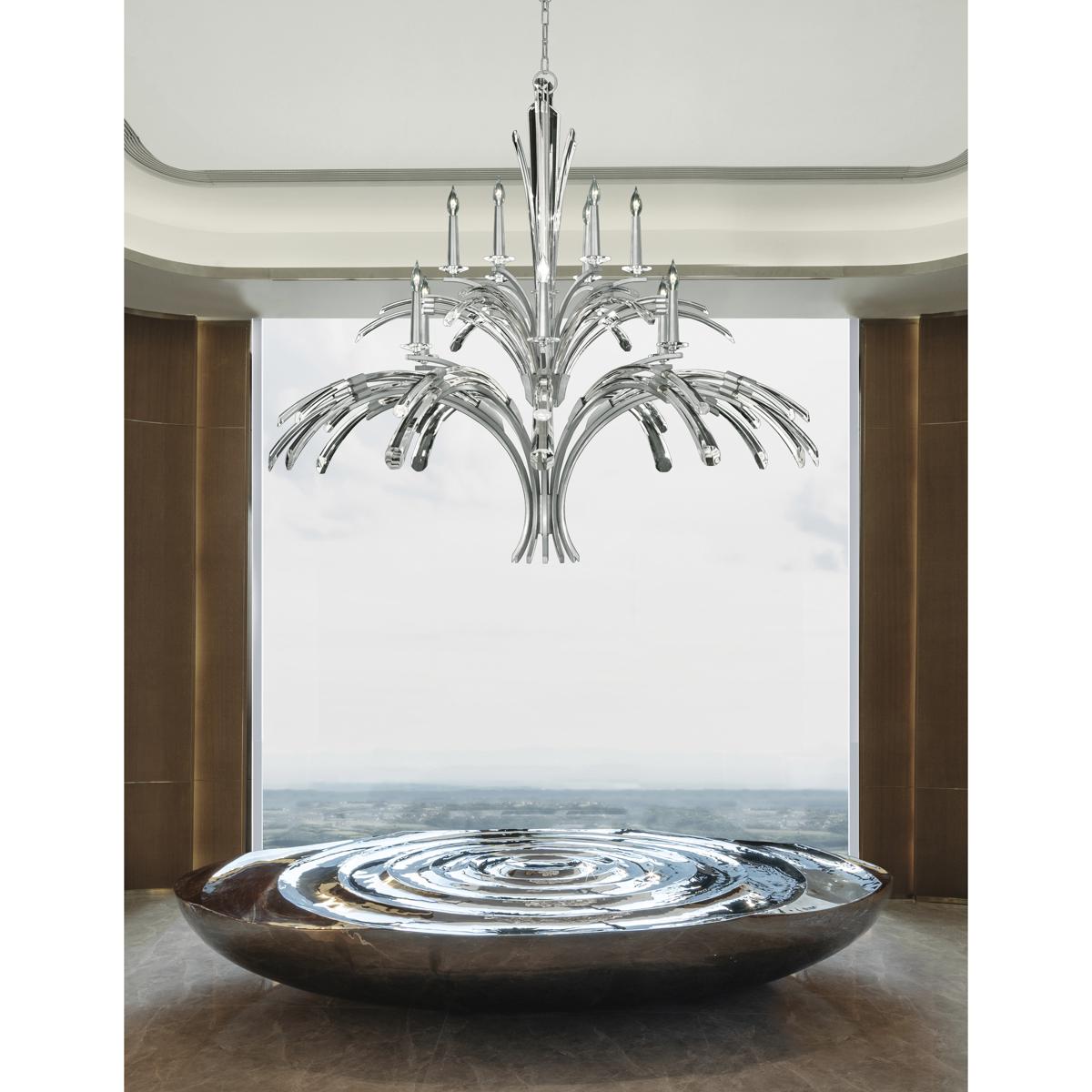 Fine Art 782040-1ST Trevi 12 Light 56 inch Silver Chandelier Ceiling Light