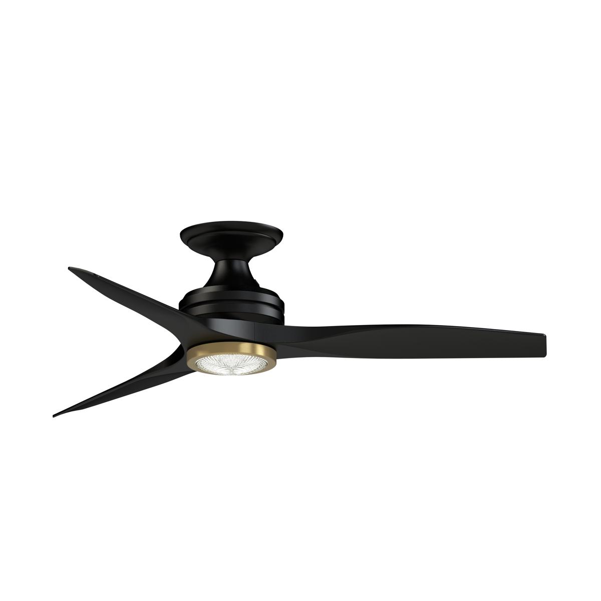 Fanimation FP6721BBL-48BL-LKBBS-F Spitfire 48 inch Black/Brushed Satin Brass with Black Blades Indoor/Outdoor Ceiling Fan, Kit