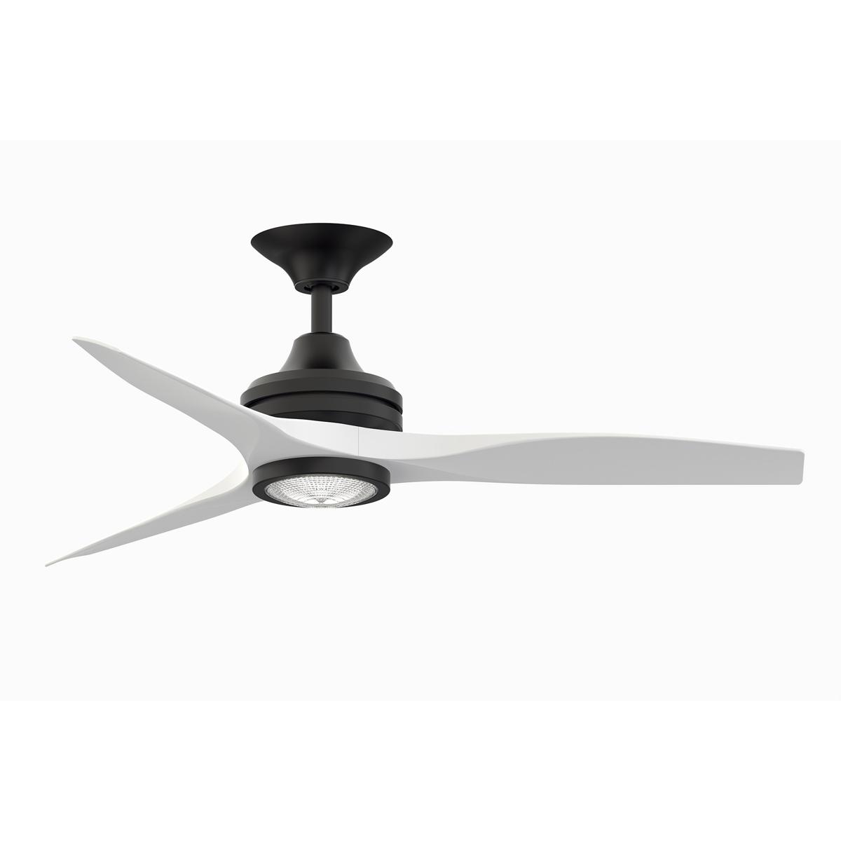 Fanimation FP6721BBL-48MW-LK Spitfire 48 inch Black with Matte White Blades Indoor/Outdoor Ceiling Fan, Kit
