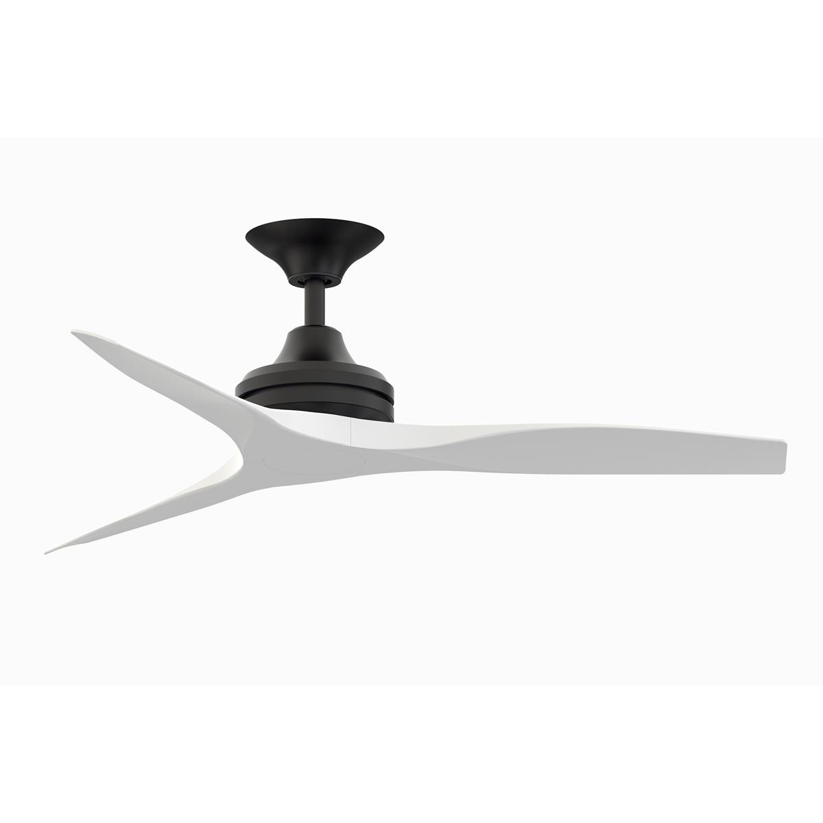 Fanimation FP6721BBL-48MW Spitfire 48 inch Black with Matte White Blades Indoor/Outdoor Ceiling Fan, Kit