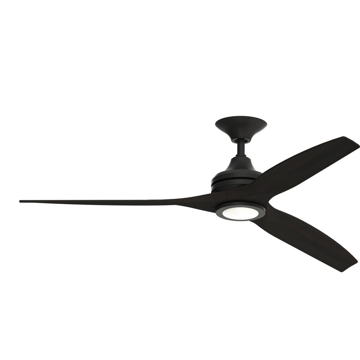 Fanimation FP6721BBL-60DWA-LK Spitfire 60 inch Black with Dark Walnut Blades Indoor/Outdoor Ceiling Fan, Kit