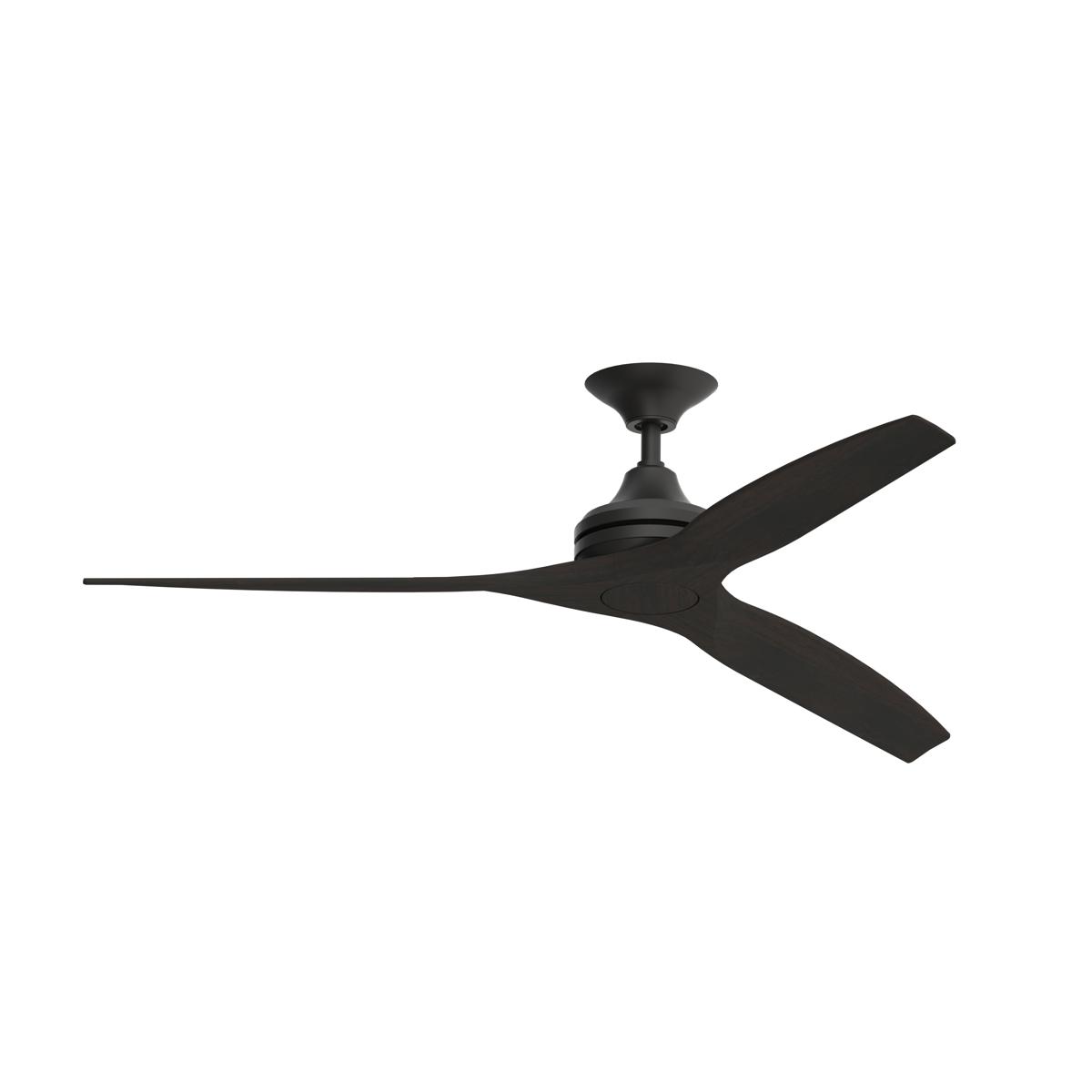Fanimation FP6721BBL-60DWA Spitfire 60 inch Black with Dark Walnut Blades Indoor/Outdoor Ceiling Fan, Kit