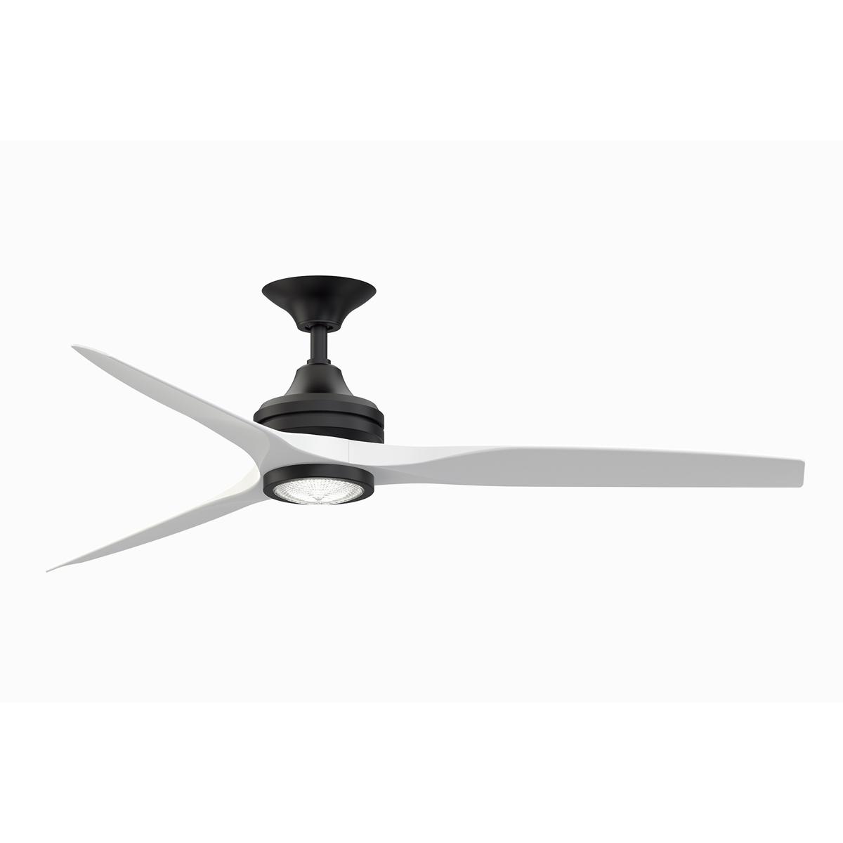 Fanimation FP6721BBL-60MW-LK Spitfire 60 inch Black with Matte White Blades Indoor/Outdoor Ceiling Fan, Kit