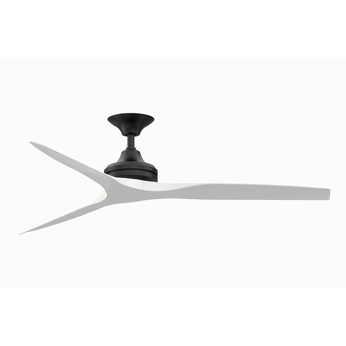 Fanimation FP6721BBL-60MW Spitfire 60 inch Black with Matte White Blades Indoor/Outdoor Ceiling Fan, Kit