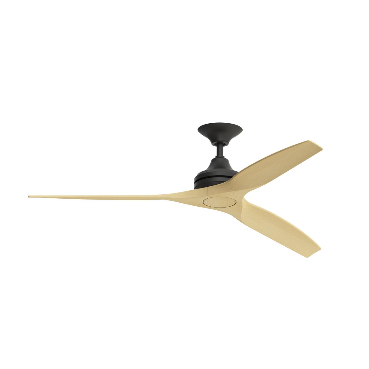 Fanimation FP6721BBL-60N Spitfire 60 inch Black with Natural Blades Indoor/Outdoor Ceiling Fan, Kit