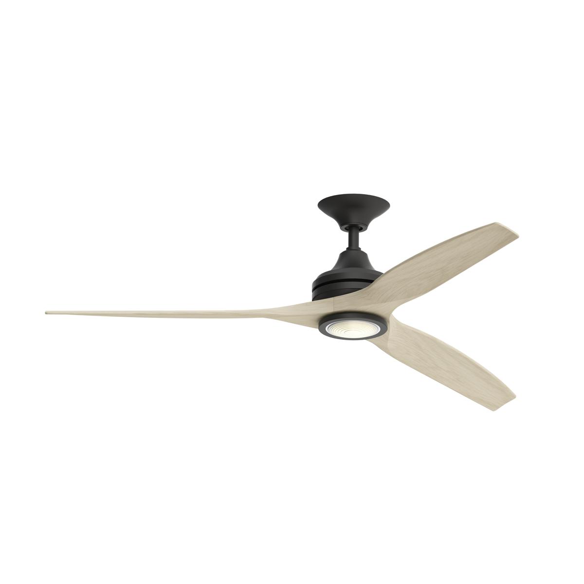 Fanimation FP6721BBL-60WW-LK Spitfire 60 inch Black with White Washed Blades Indoor/Outdoor Ceiling Fan, Kit