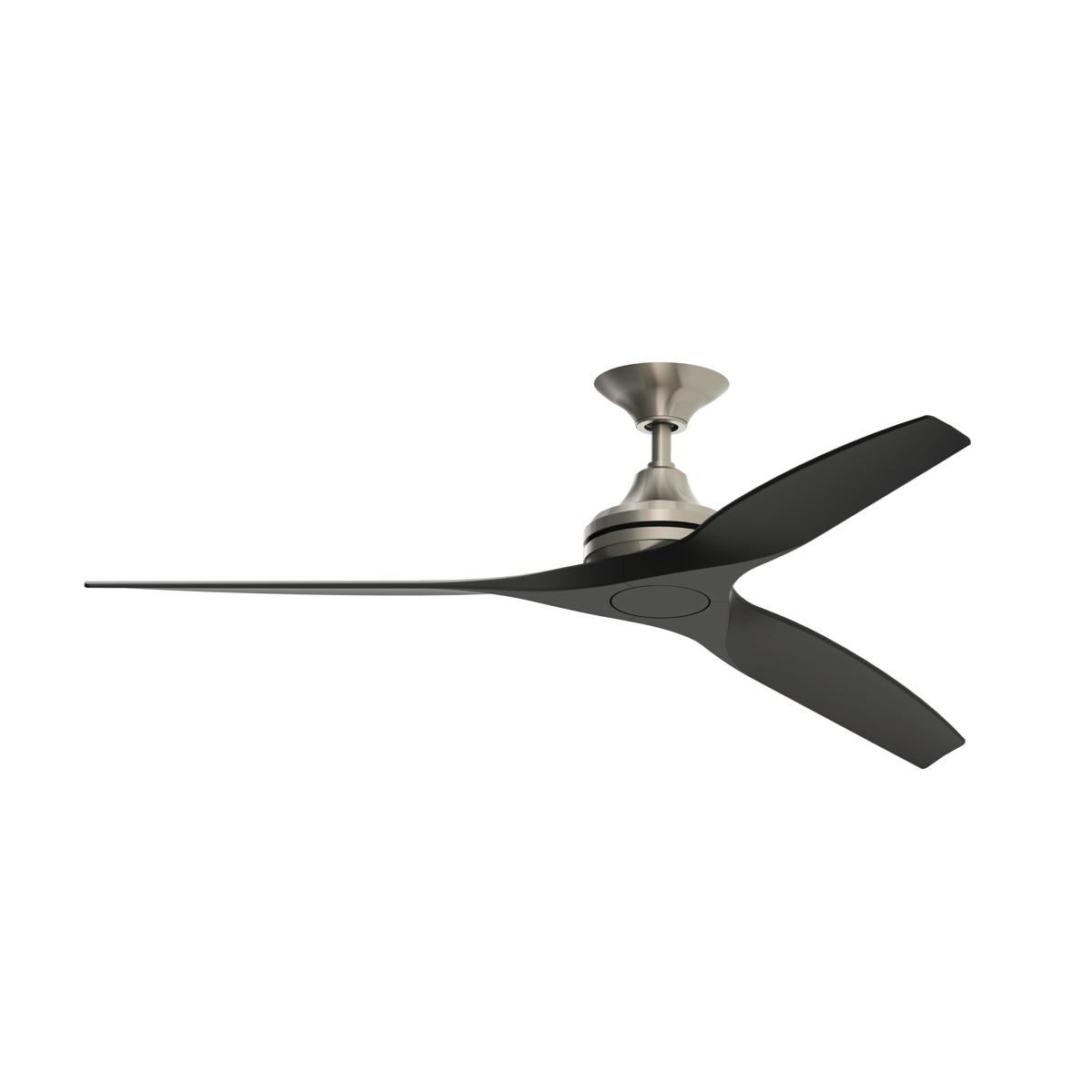 Fanimation FP6721BBN-60BL Spitfire 60 inch Brushed Nickel with Black Blades Indoor/Outdoor Ceiling Fan, Kit