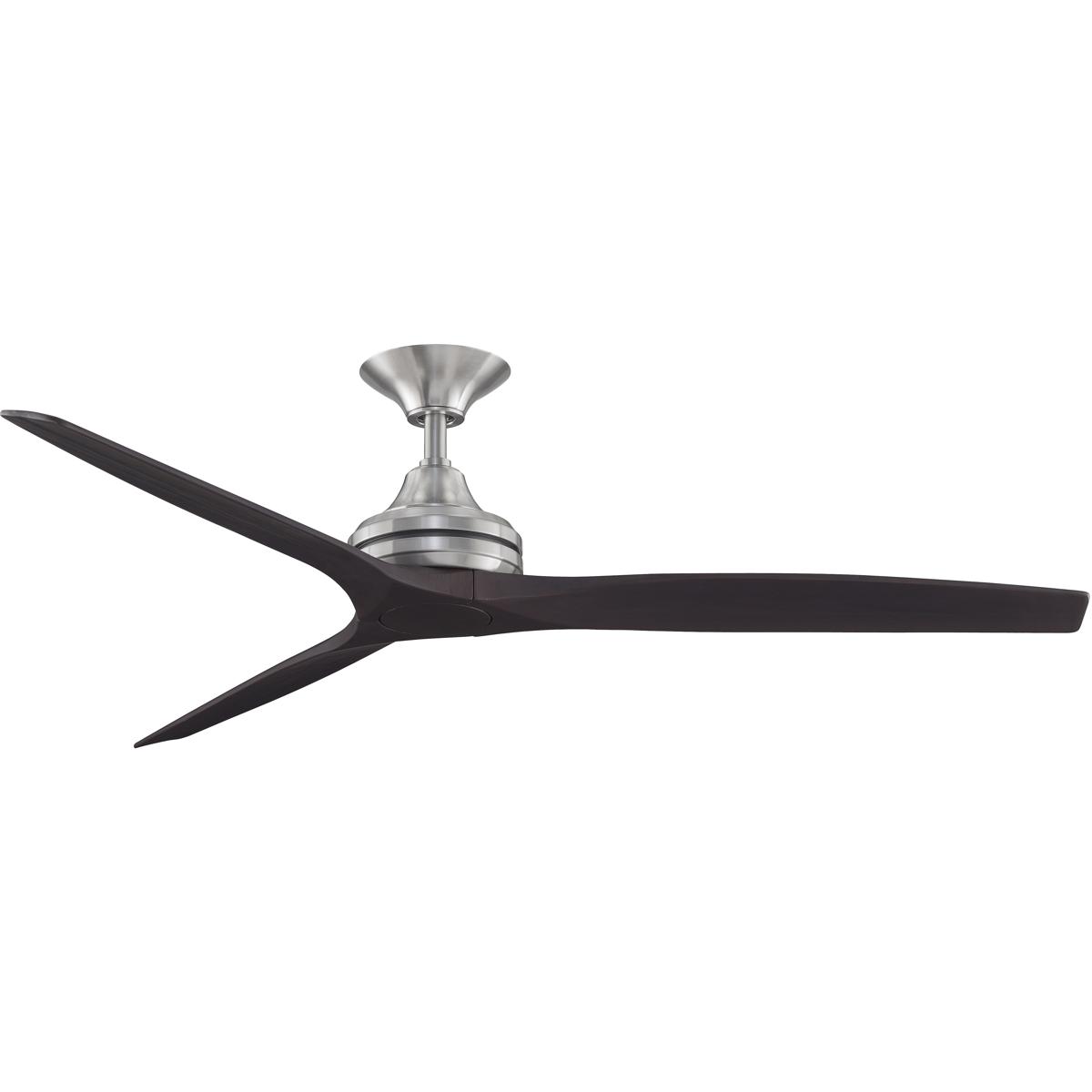 Fanimation FP6721BBN-60DWA Spitfire 60 inch Brushed Nickel with Dark Walnut Blades Indoor/Outdoor Ceiling Fan, Kit