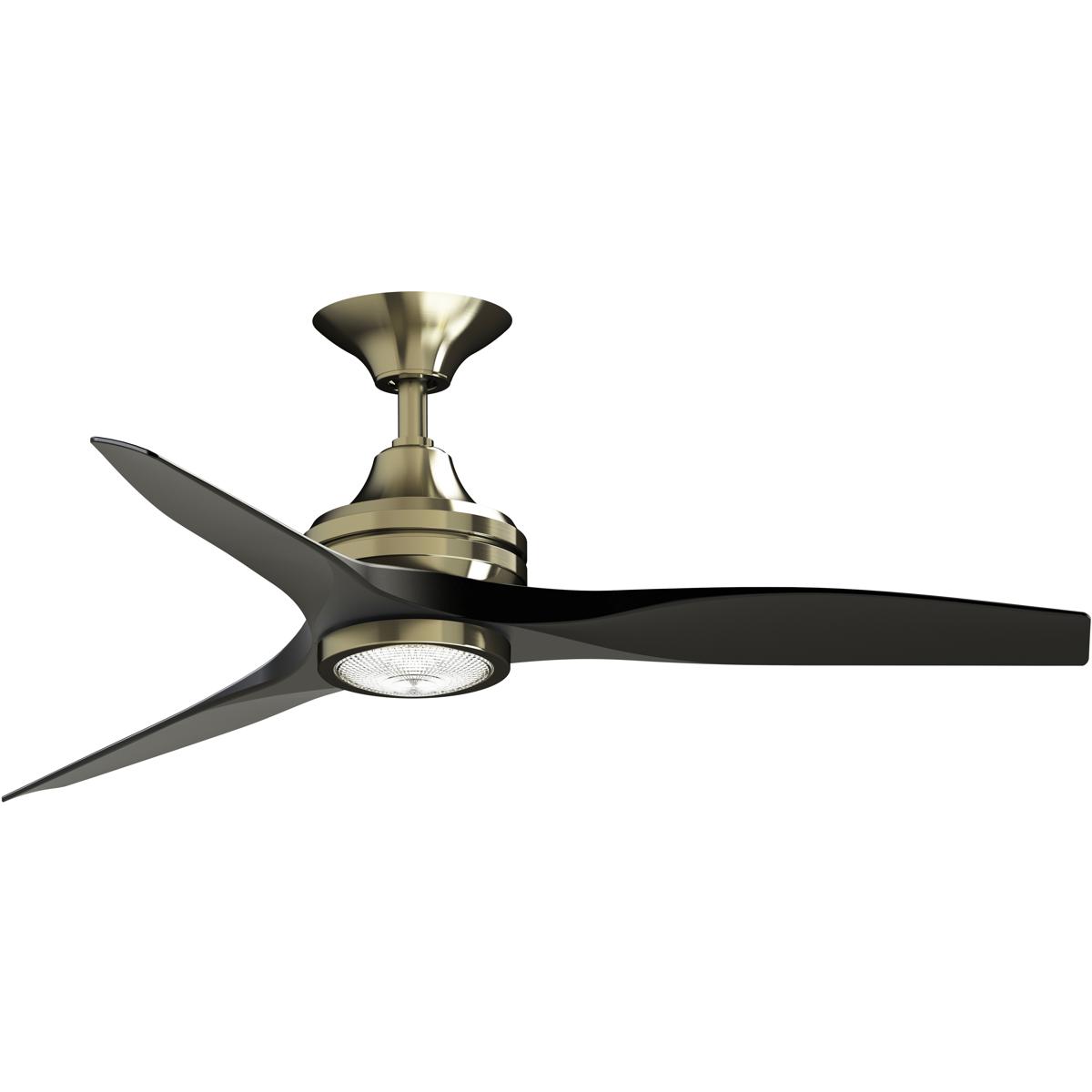 Fanimation FP6721BBS-48BL-LK Spitfire 48 inch Brushed Satin Brass with Black Blades Indoor/Outdoor Ceiling Fan, Kit