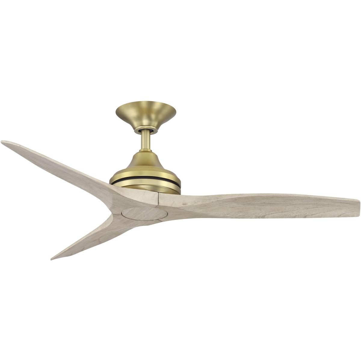 Fanimation FP6721BBS-48LO Spitfire 48 inch Brushed Satin Brass with Light Oak Blades Indoor/Outdoor Ceiling Fan, Kit