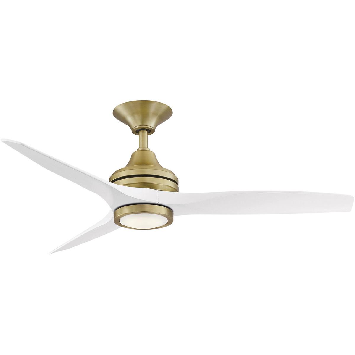 Fanimation FP6721BBS-48MW-LK Spitfire 48 inch Brushed Satin Brass with Matte White Blades Indoor/Outdoor Ceiling Fan, Kit
