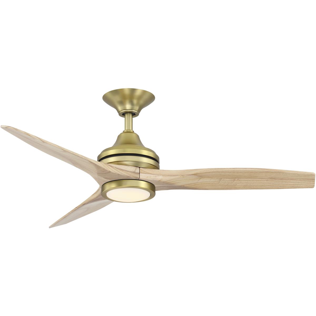 Fanimation FP6721BBS-48N-LK Spitfire 48 inch Brushed Satin Brass with Natural Blades Indoor/Outdoor Ceiling Fan, Kit