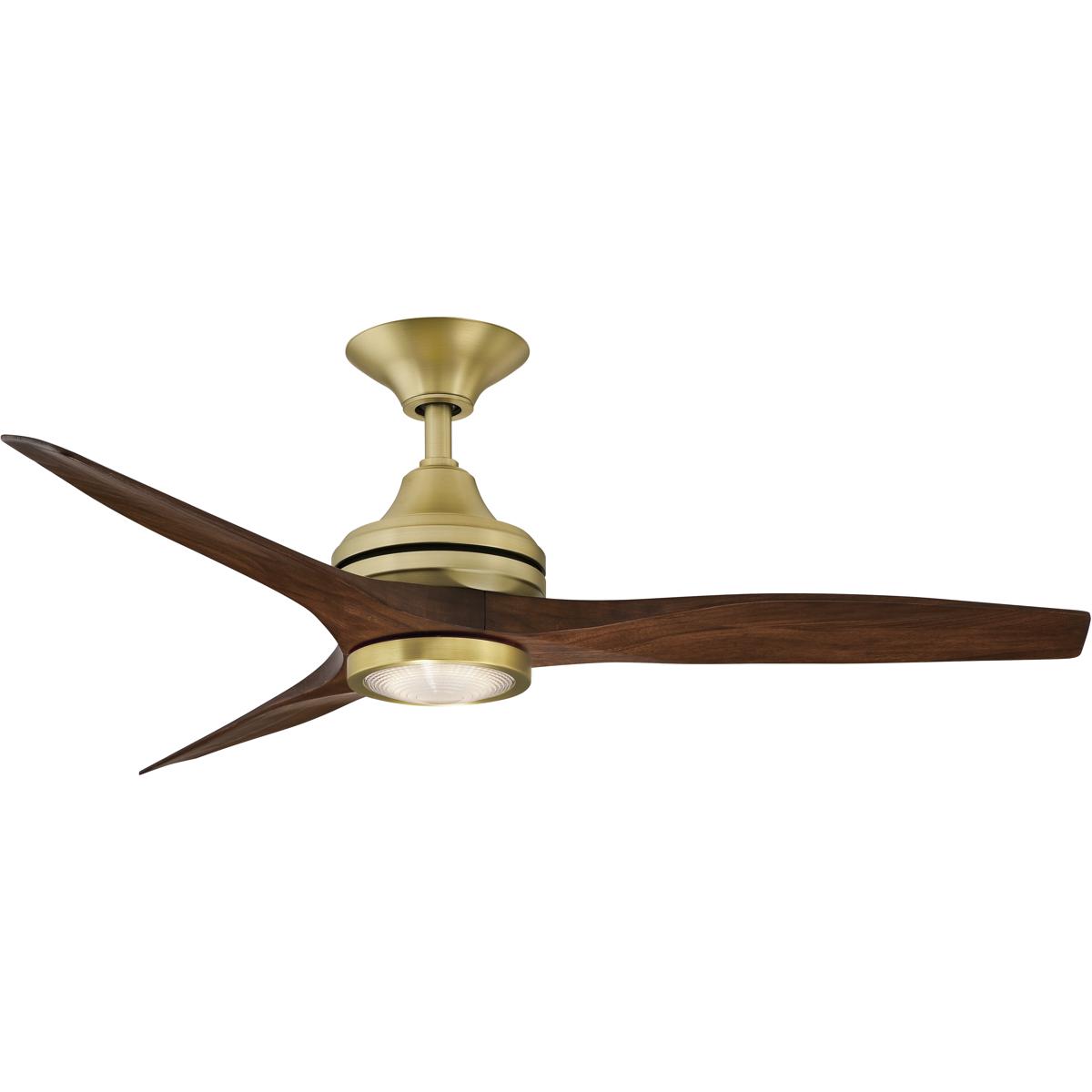 Fanimation FP6721BBS-48WK-LK Spitfire 48 inch Brushed Satin Brass with Whiskey Wood Blades Indoor/Outdoor Ceiling Fan, Kit