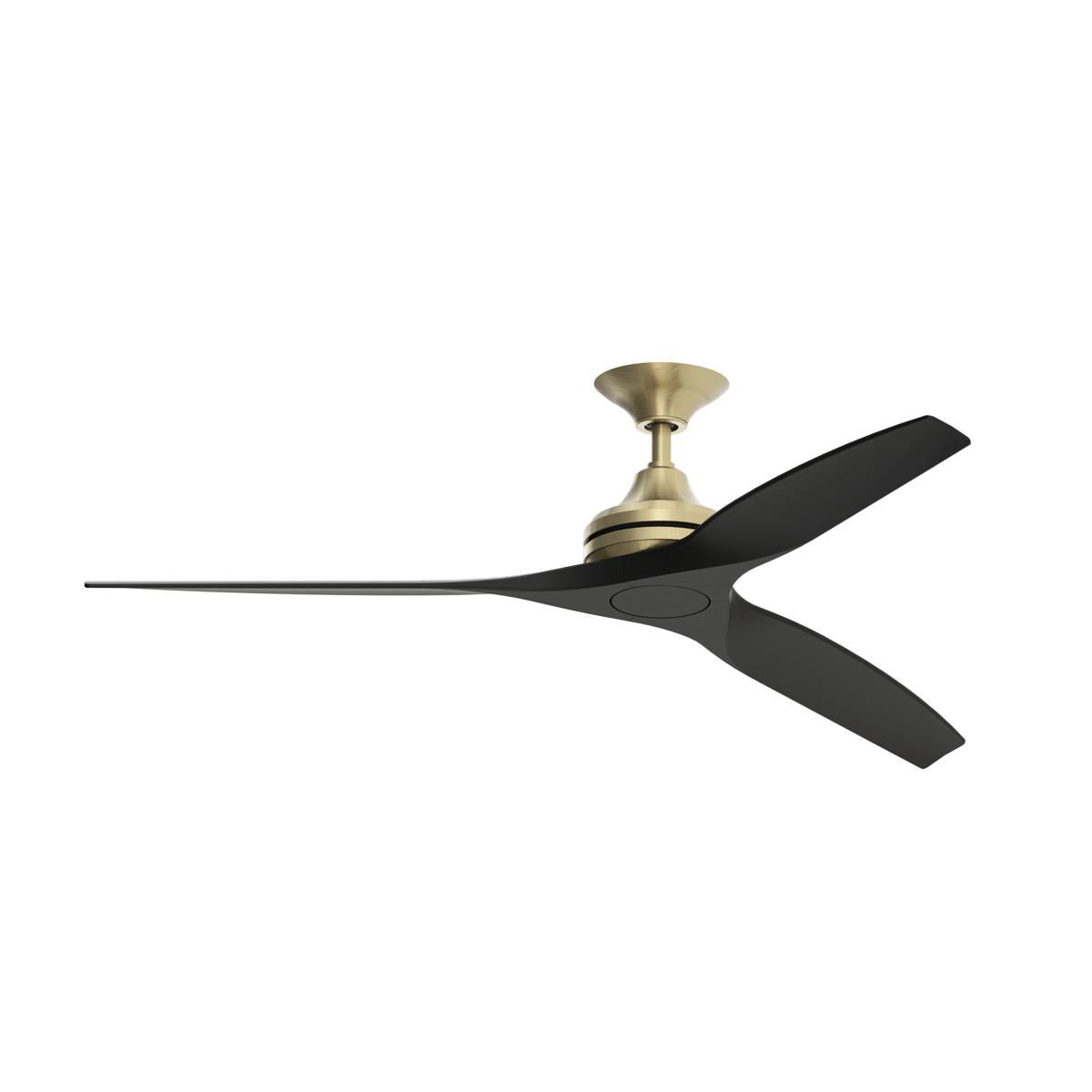 Fanimation FP6721BBS-60BL Spitfire 60 inch Brushed Satin Brass with Black Blades Indoor/Outdoor Ceiling Fan, Kit