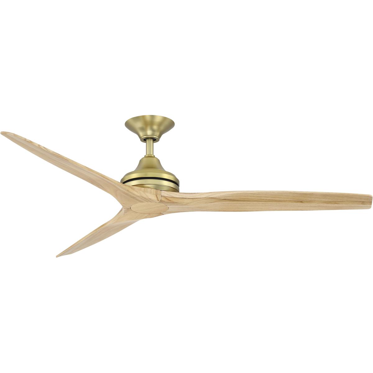 Fanimation FP6721BBS-60N Spitfire 60 inch Brushed Satin Brass with Natural Blades Indoor/Outdoor Ceiling Fan, Kit