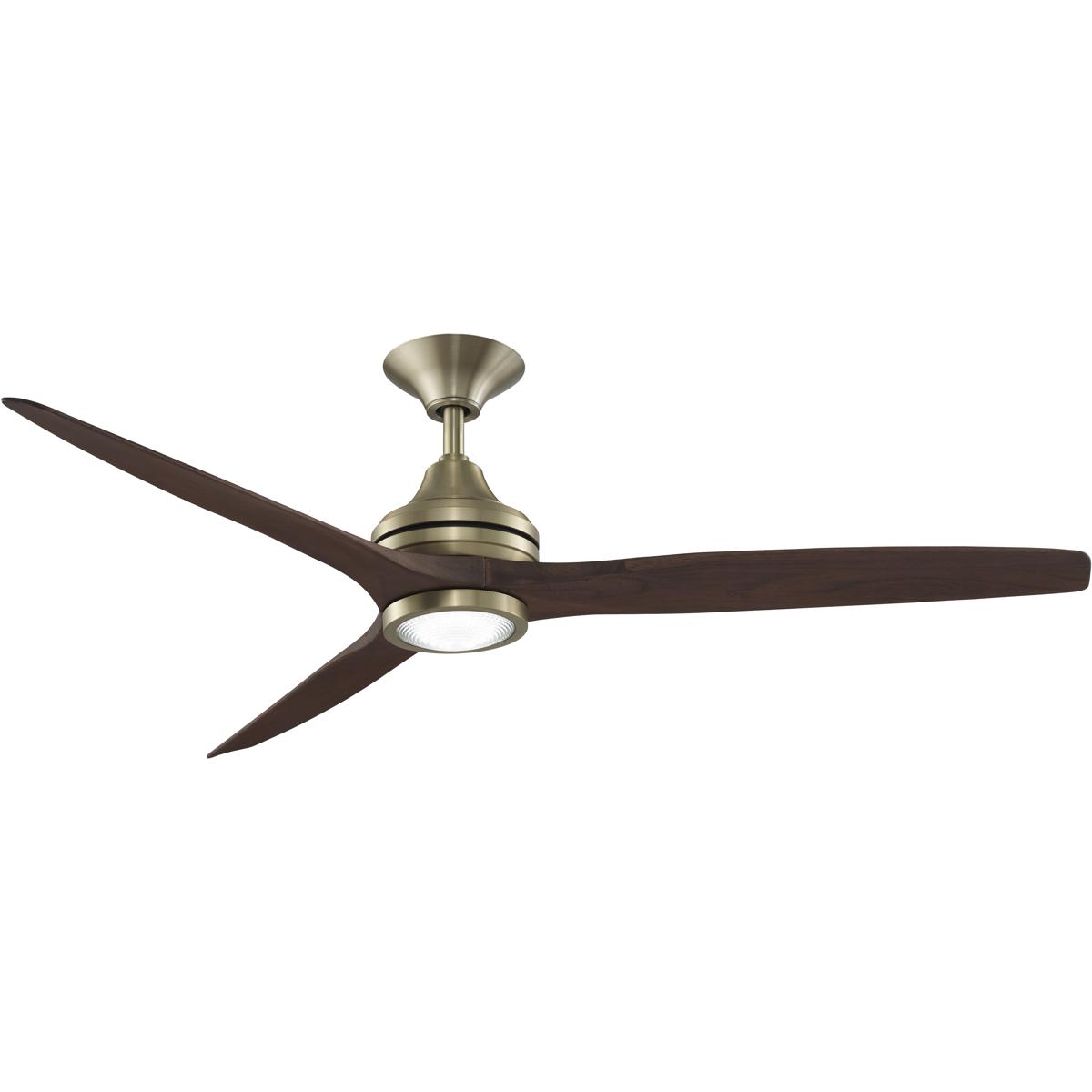 Fanimation FP6721BBS-60WK-LK Spitfire 60 inch Brushed Satin Brass with Whiskey Wood Blades Indoor/Outdoor Ceiling Fan, Kit