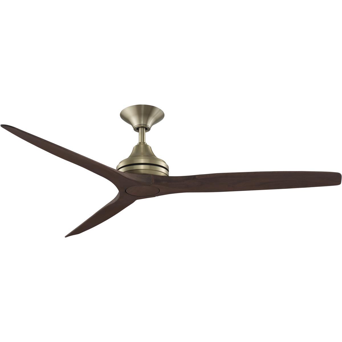 Fanimation FP6721BBS-60WK Spitfire 60 inch Brushed Satin Brass with Whiskey Wood Blades Indoor/Outdoor Ceiling Fan, Kit