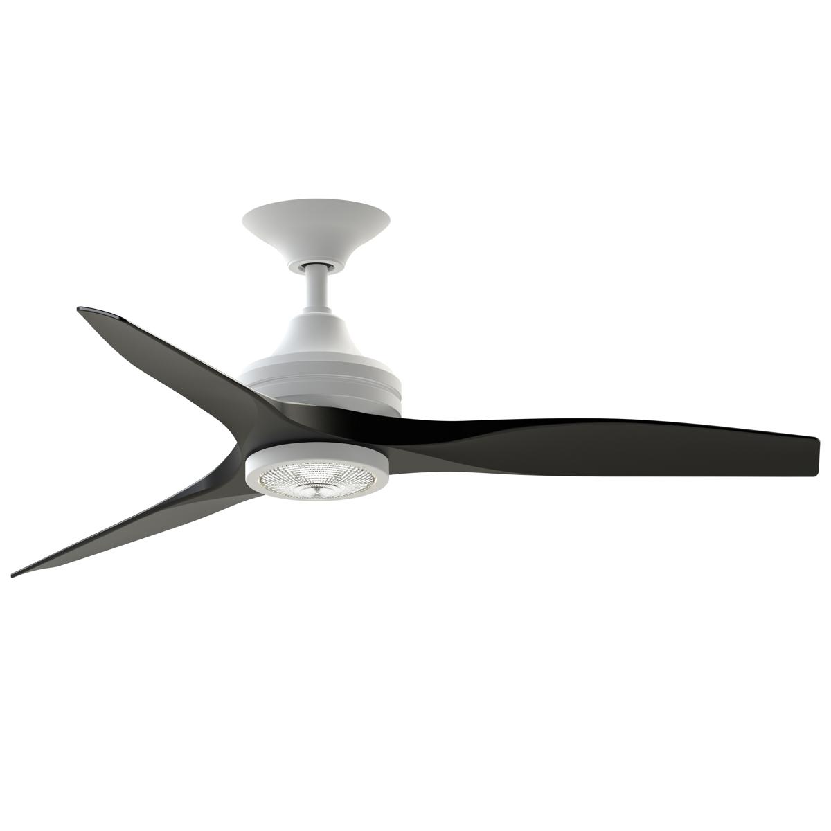 Fanimation FP6721BMW-48BL-LK Spitfire 48 inch Matte White with Black Blades Indoor/Outdoor Ceiling Fan, Kit