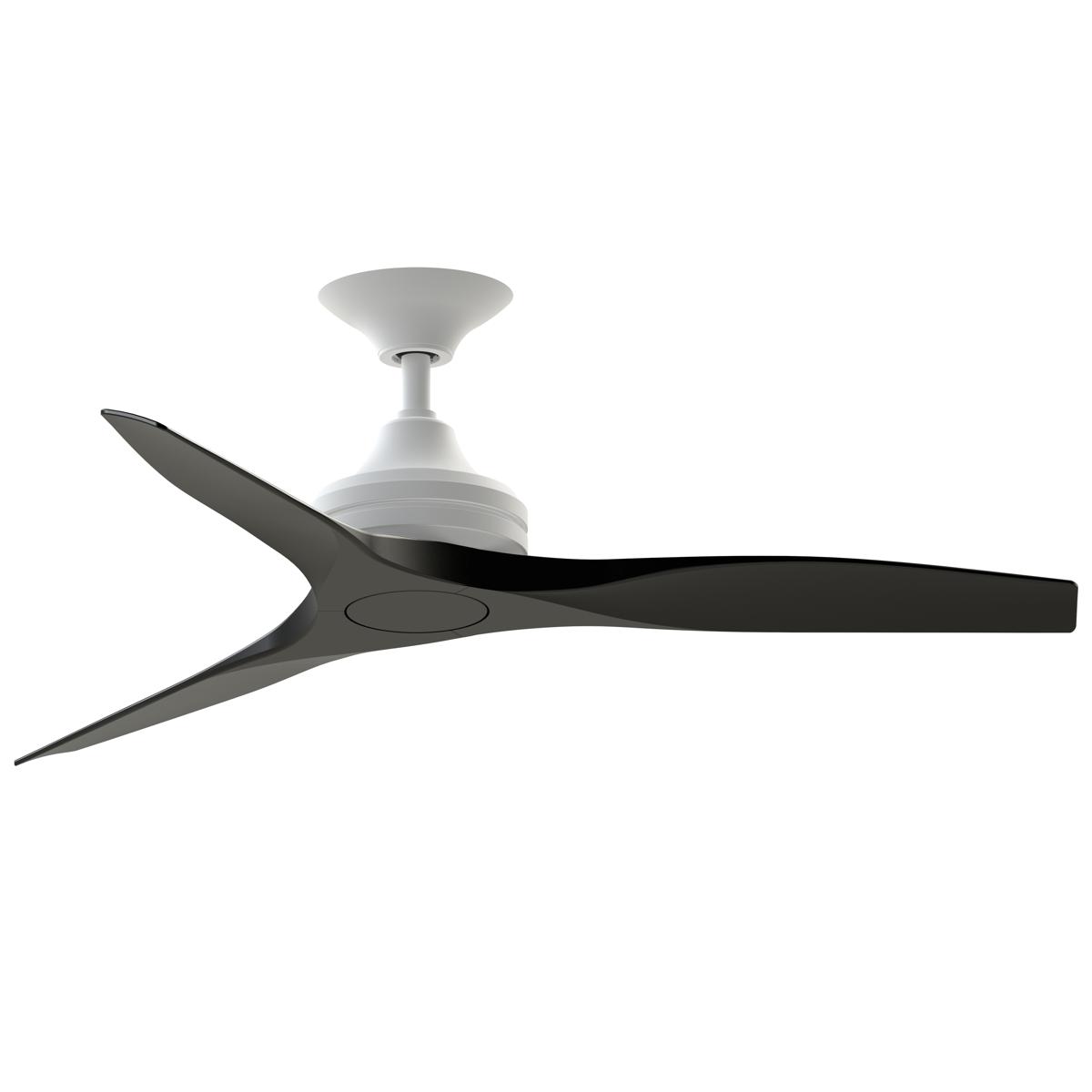 Fanimation FP6721BMW-48BL Spitfire 48 inch Matte White with Black Blades Indoor/Outdoor Ceiling Fan, Kit