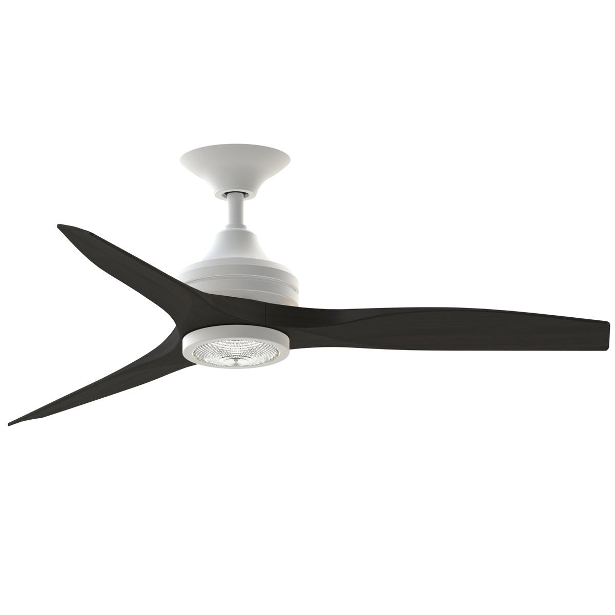 Fanimation FP6721BMW-48DWA-LK Spitfire 48 inch Matte White with Dark Walnut Blades Indoor/Outdoor Ceiling Fan, Kit