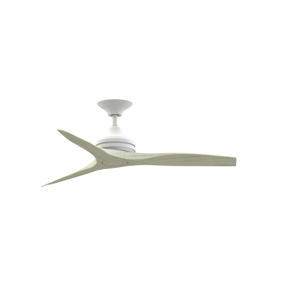 Fanimation FP6721BMW-48LO Spitfire 48 inch Matte White with Light Oak Blades Indoor/Outdoor Ceiling Fan, Kit