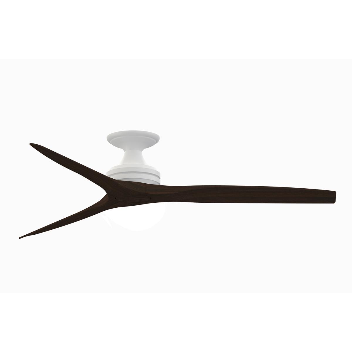 Fanimation FP6721BMW-60DWA-F Spitfire 60 inch Matte White with Dark Walnut Blades Indoor/Outdoor Ceiling Fan, Kit