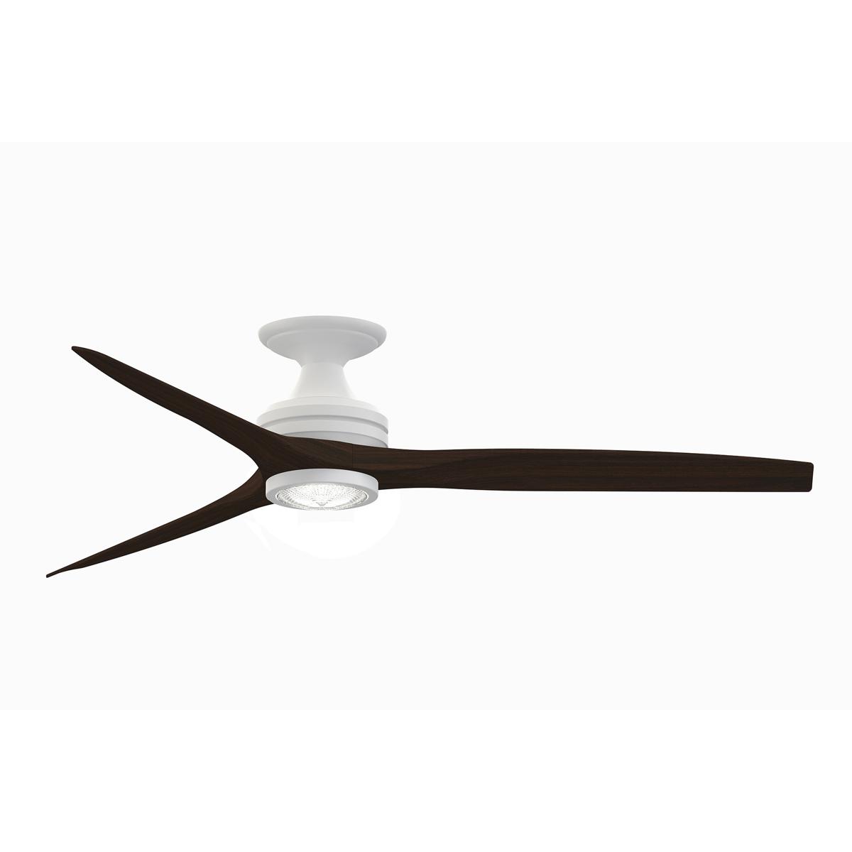 Fanimation FP6721BMW-60DWA-LK-F Spitfire 60 inch Matte White with Dark Walnut Blades Indoor/Outdoor Ceiling Fan, Kit