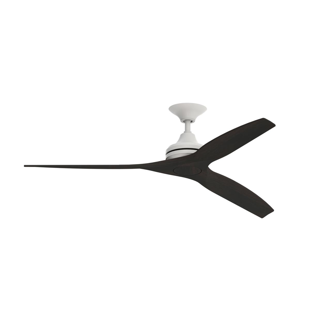 Fanimation FP6721BMW-60DWA Spitfire 60 inch Matte White with Dark Walnut Blades Indoor/Outdoor Ceiling Fan, Kit