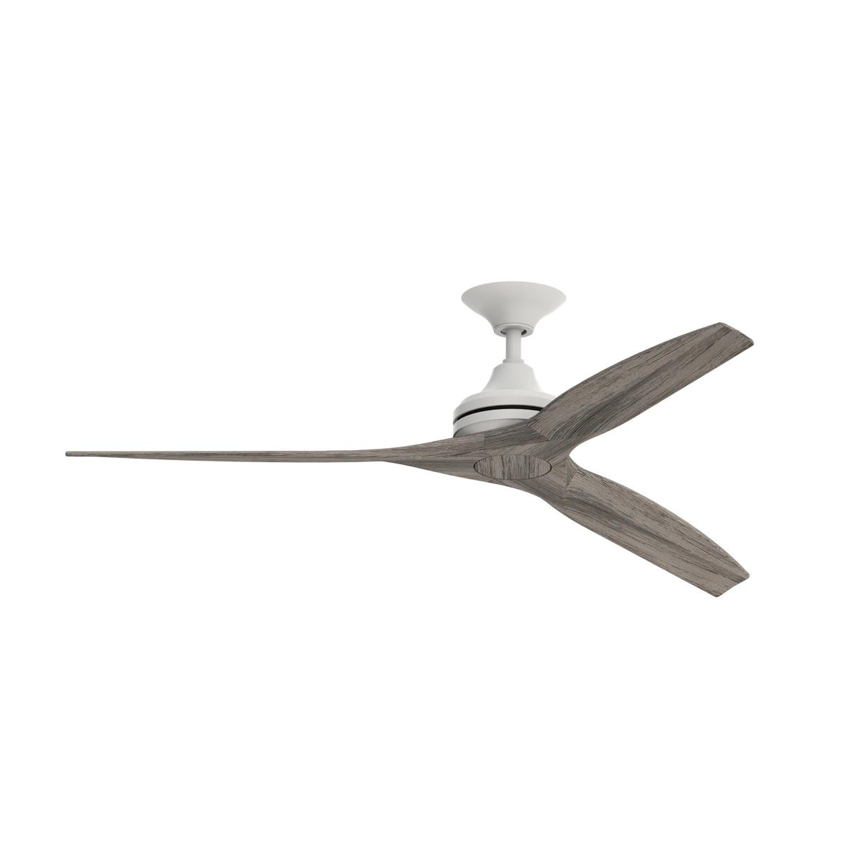 Fanimation FP6721BMW-60WE Spitfire 60 inch Matte White with Weathered Wood Blades Indoor/Outdoor Ceiling Fan, Kit