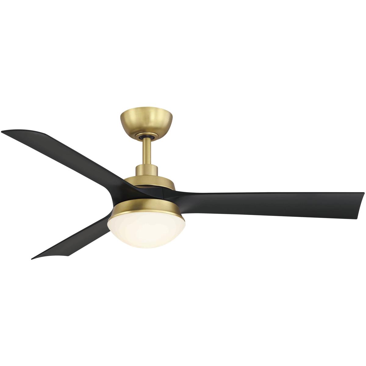 Fanimation FP6807BSBL Barlow 52 inch Brushed Satin Brass with Black Blades Ceiling Fan