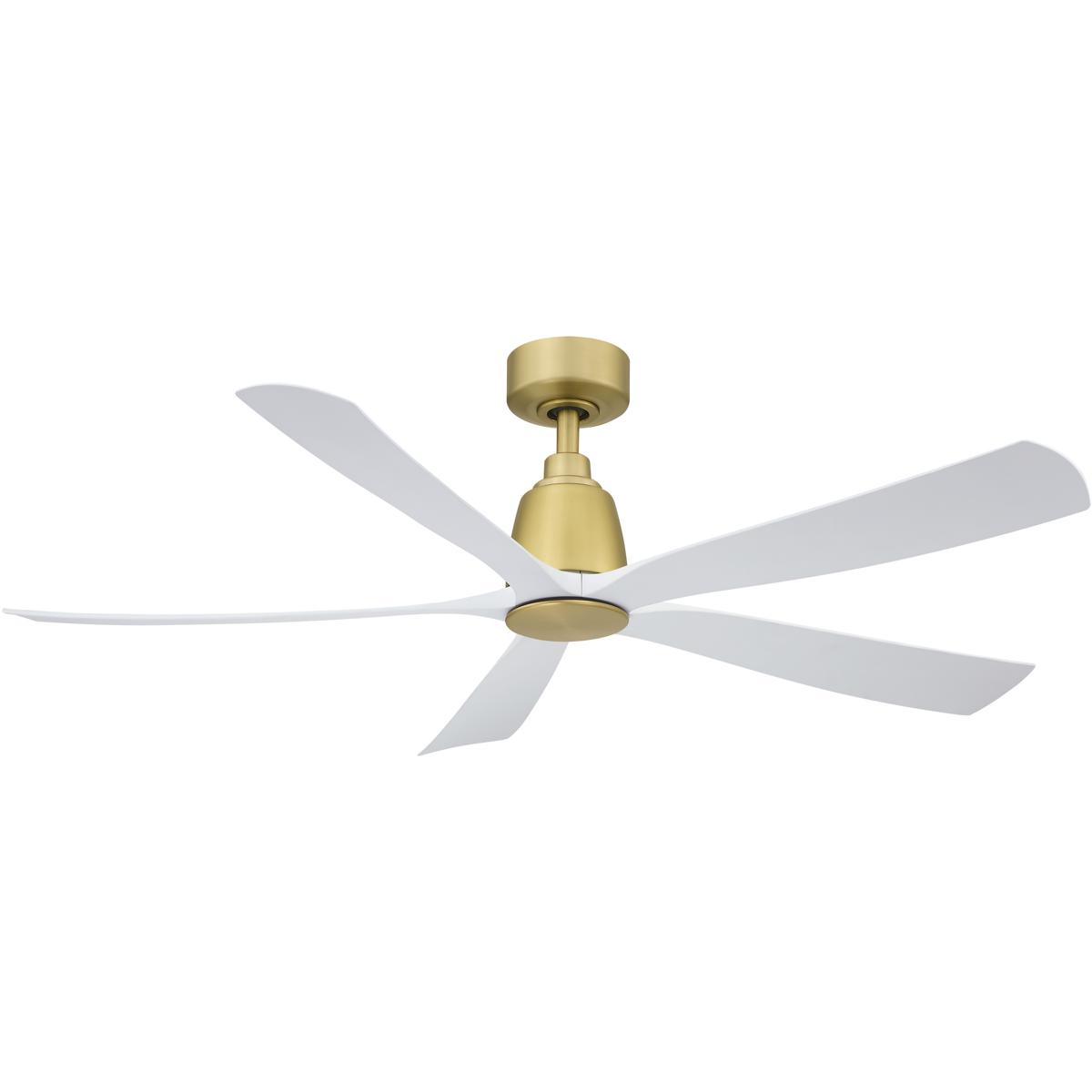 Fanimation FPD5534BS Kute5 52 52 inch Brushed Satin Brass with Matte White Blades Ceiling Fan