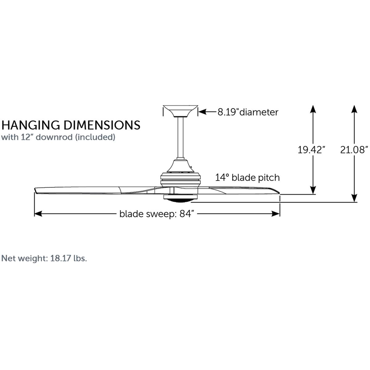 Fanimation FPD6721BDZ-84DWA-LK Spitfire 84 inch Dark Bronze with Dark Walnut Blades Indoor/Outdoor Smart Ceiling Fan in 14, Kit