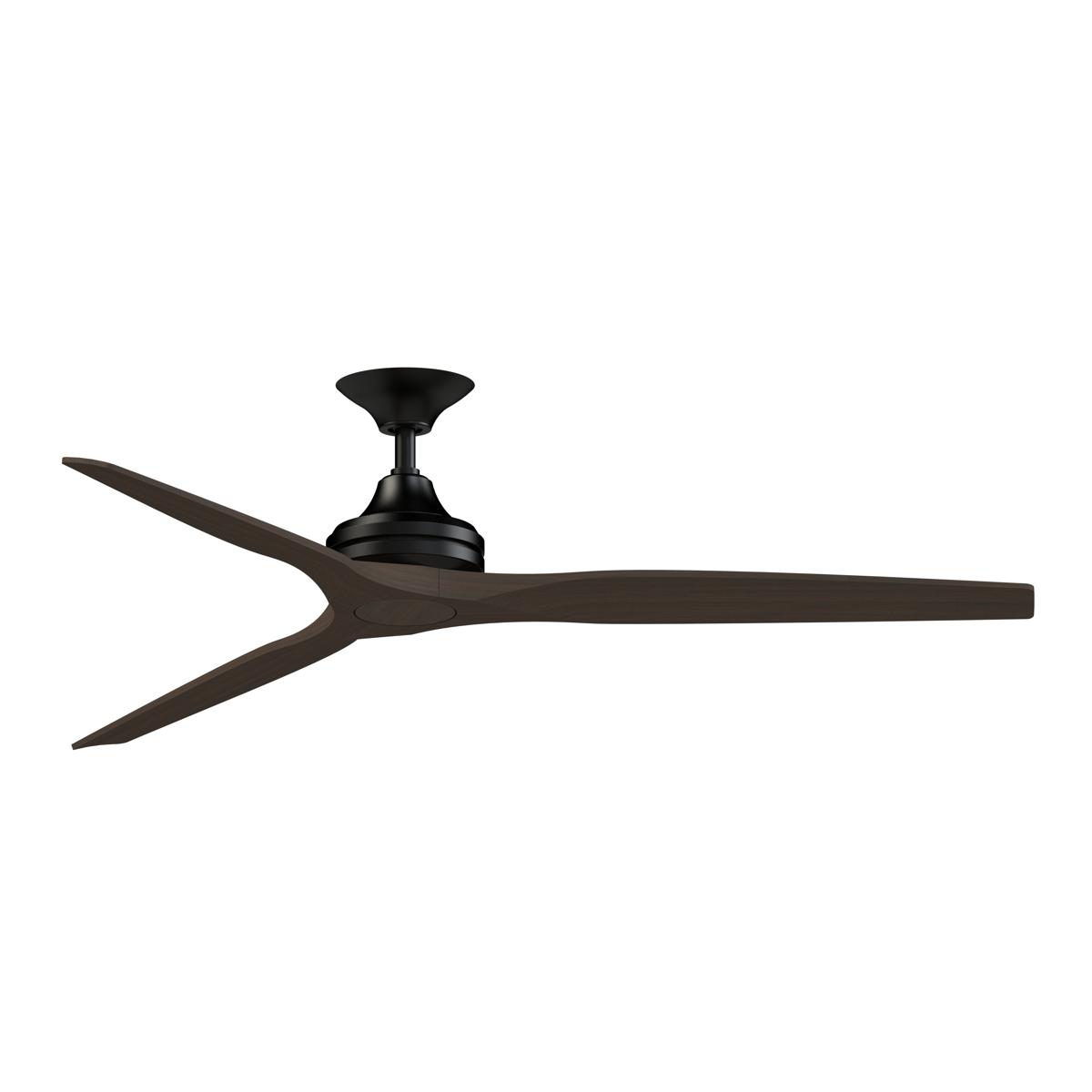 Fanimation FPD6721BBL-64DWA Spitfire 64 inch Black with Dark Walnut Blades Indoor/Outdoor Smart Ceiling Fan in 14, Kit