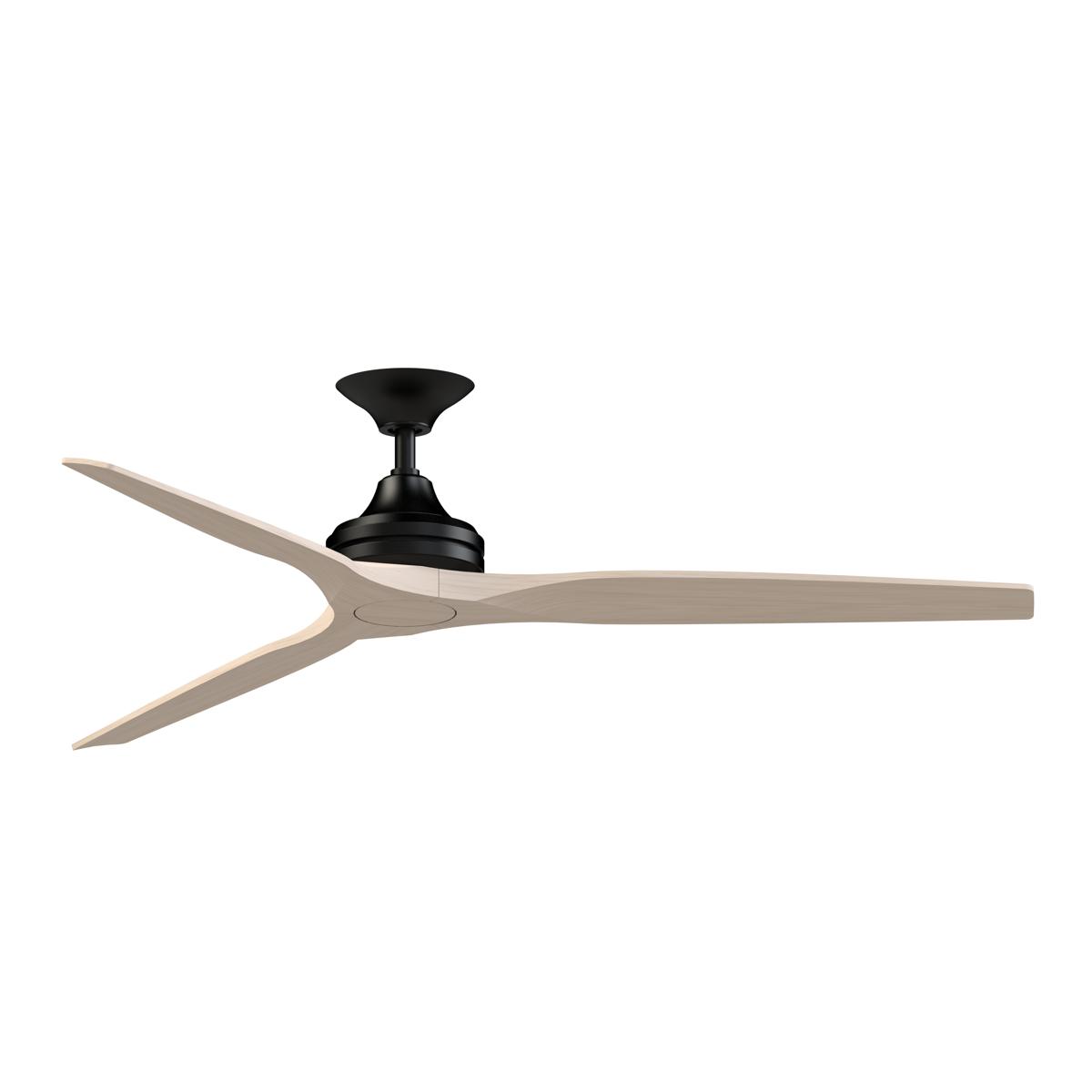 Fanimation FPD6721BBL-64WW Spitfire 64 inch Black with White Washed Blades Indoor/Outdoor Smart Ceiling Fan in 14, Kit