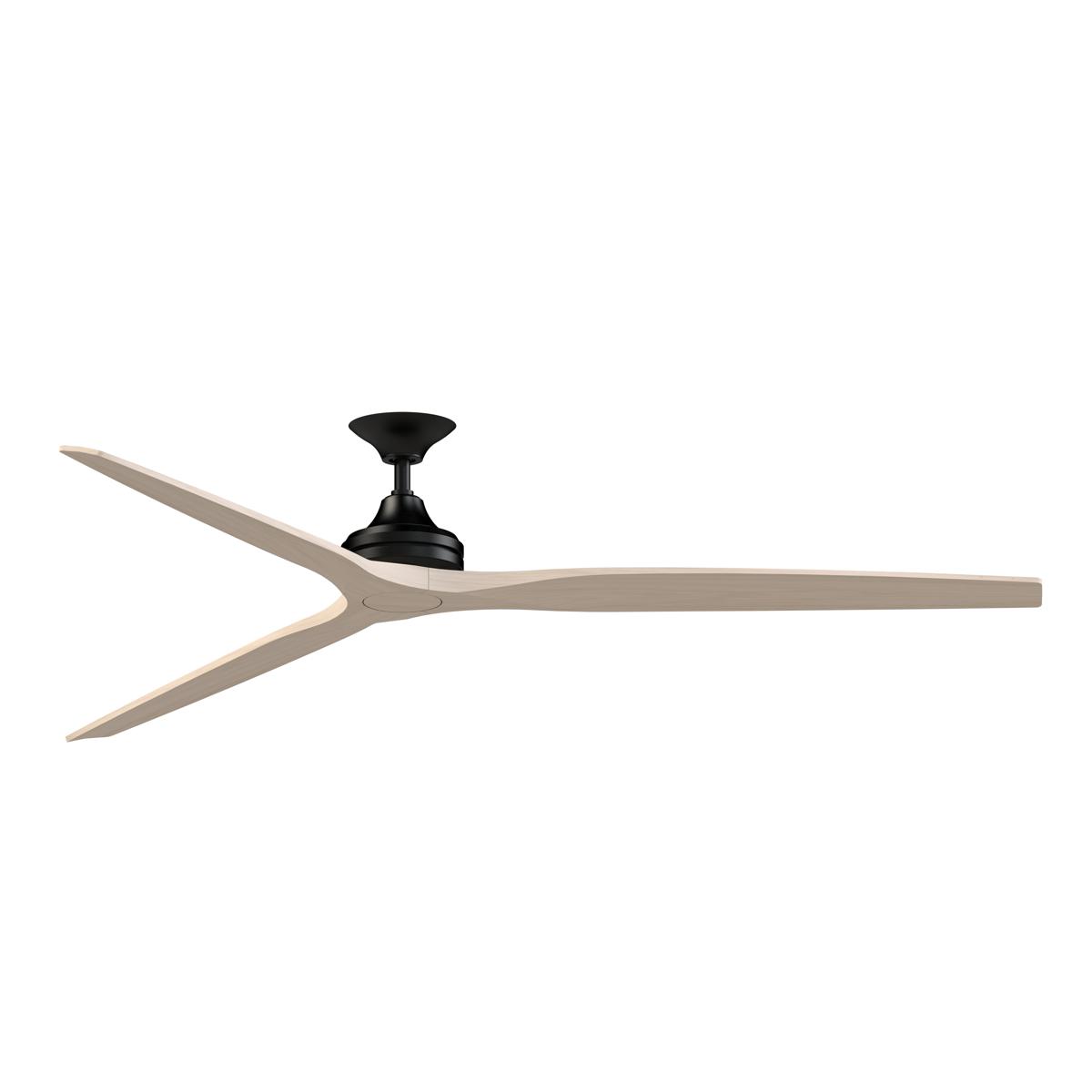 Fanimation FPD6721BBL-84WW Spitfire 84 inch Black with White Washed Blades Indoor/Outdoor Smart Ceiling Fan in 14, Kit