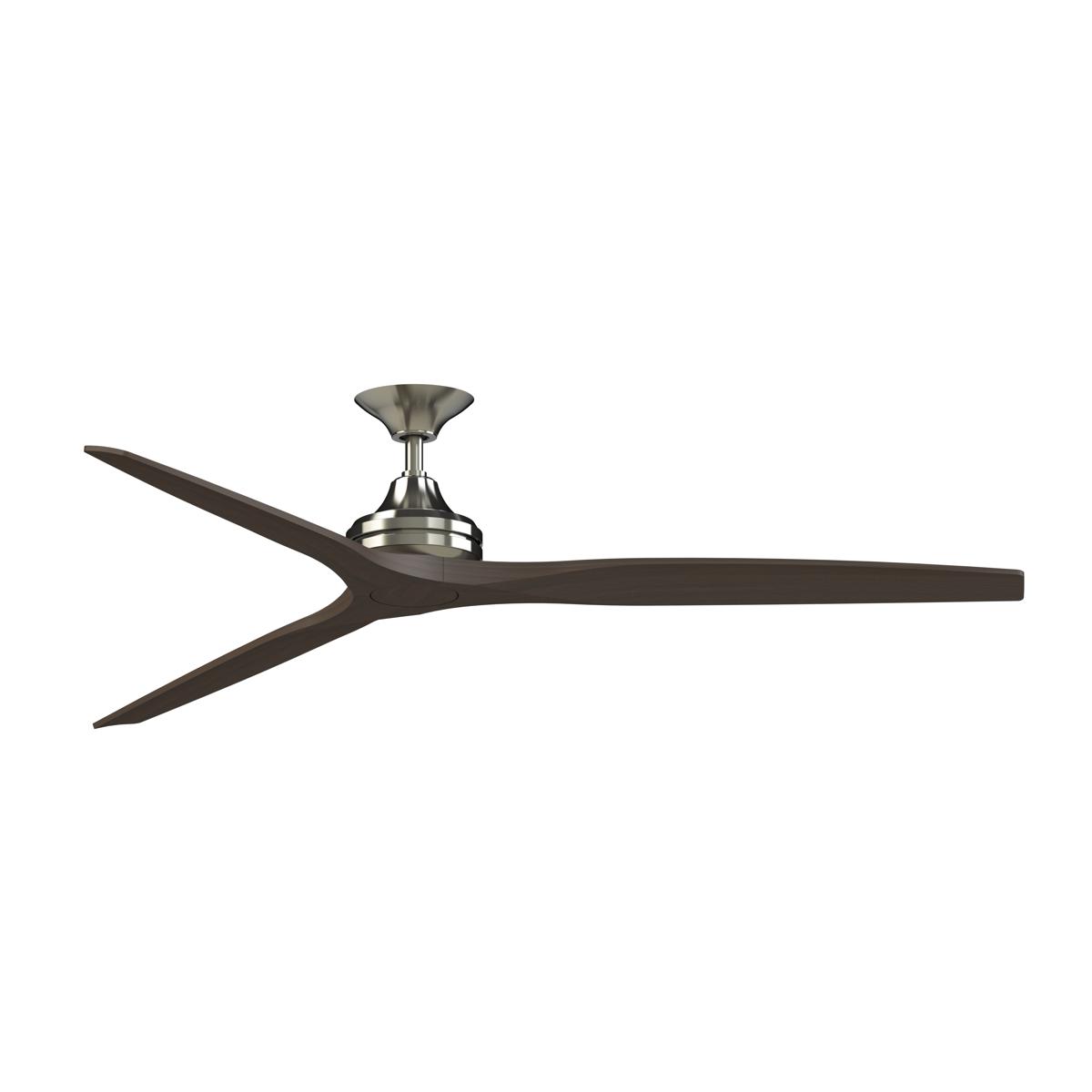 Fanimation FPD6721BBN-72DWA Spitfire 72 inch Brushed Nickel with Dark Walnut Blades Indoor/Outdoor Smart Ceiling Fan in 14, Kit