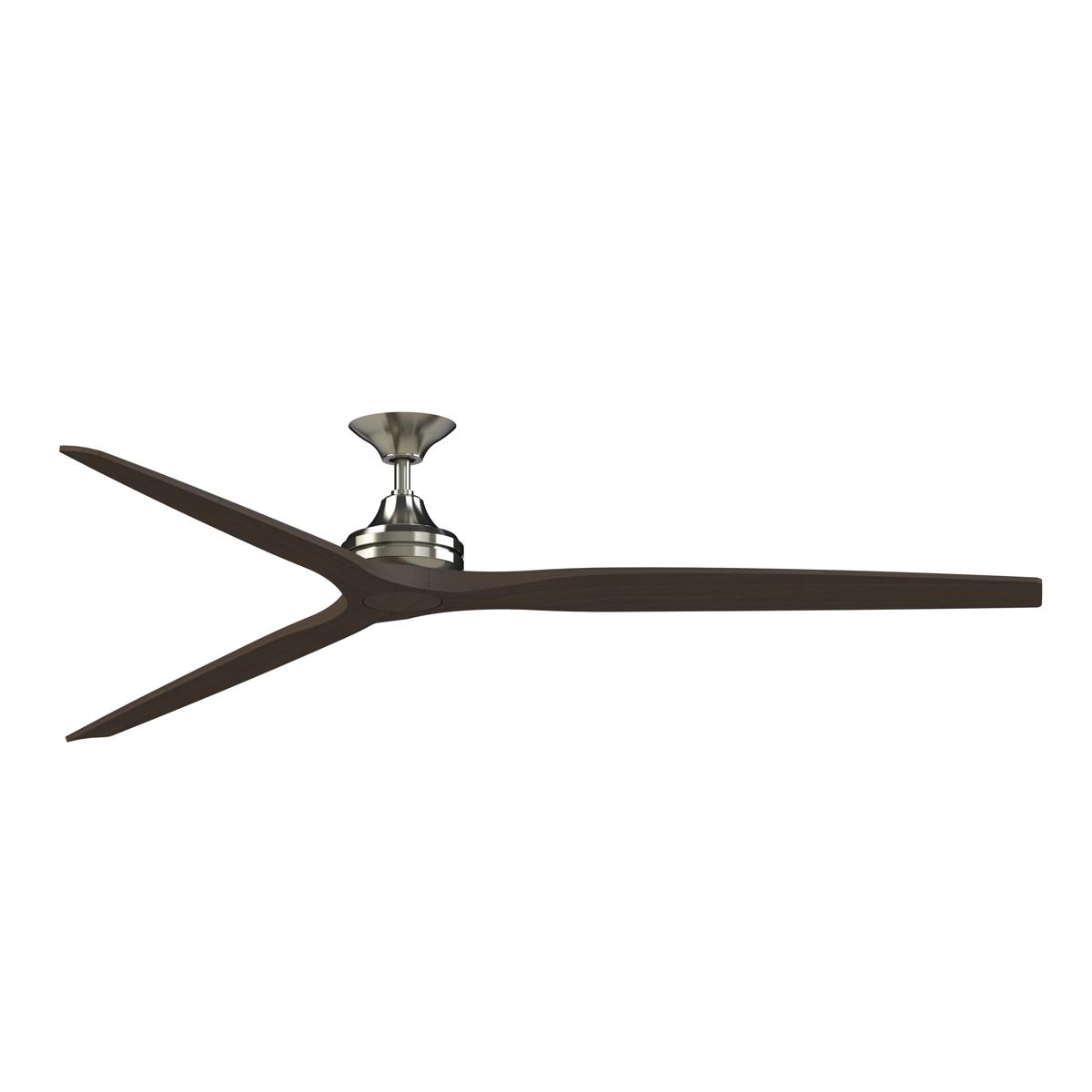 Fanimation FPD6721BBN-84DWA Spitfire 84 inch Brushed Nickel with Dark Walnut Blades Indoor/Outdoor Smart Ceiling Fan in 14, Kit