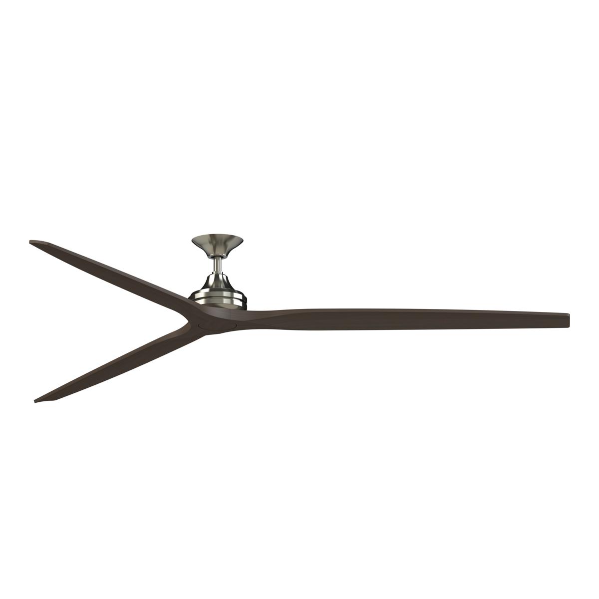 Fanimation FPD6721BBN-96DWA Spitfire 96 inch Brushed Nickel with Dark Walnut Blades Indoor/Outdoor Smart Ceiling Fan in 14, Kit