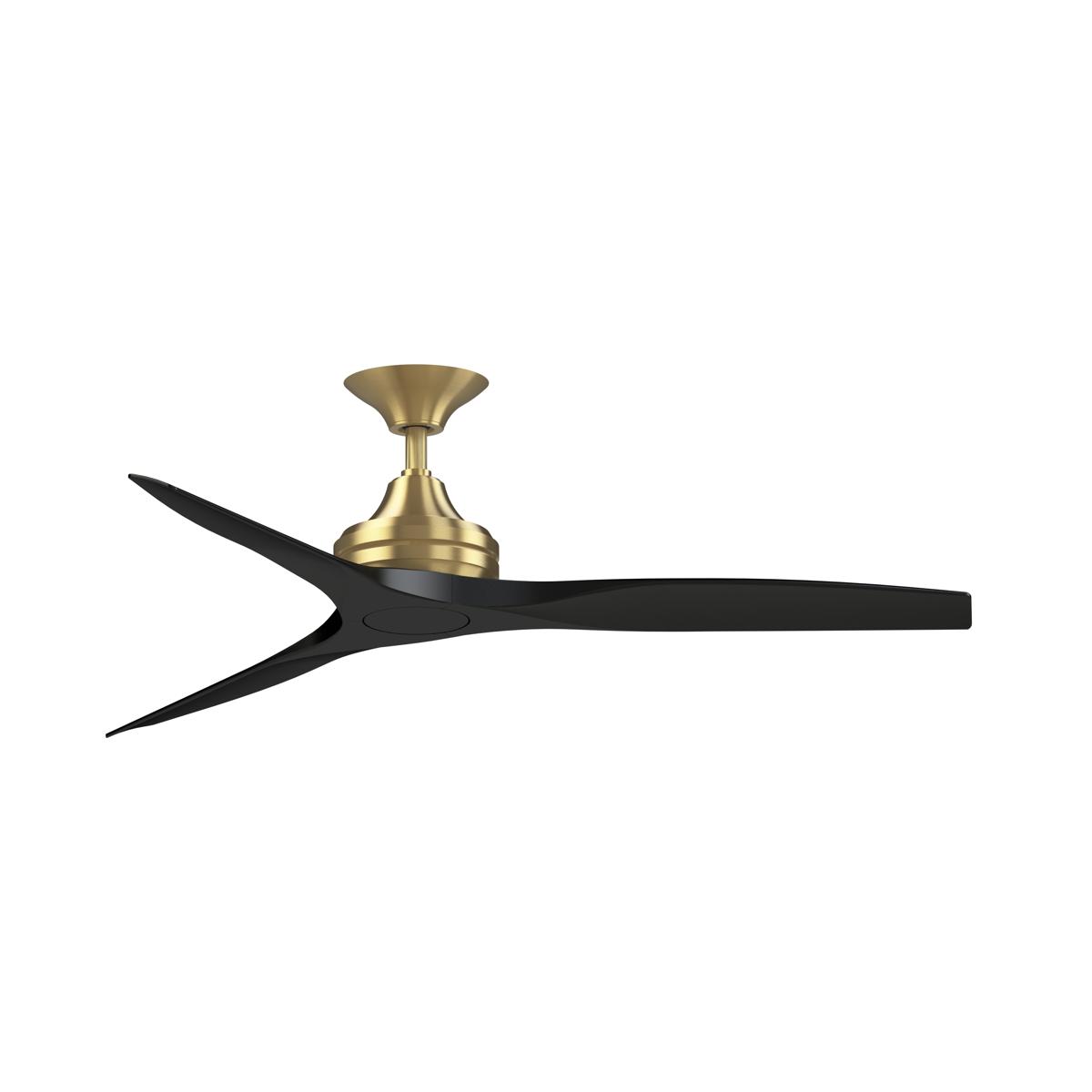 Fanimation FPD6721BBS-54BL Spitfire 54 inch Brushed Satin Brass with Black Blades Indoor/Outdoor Smart Ceiling Fan in 21, Kit