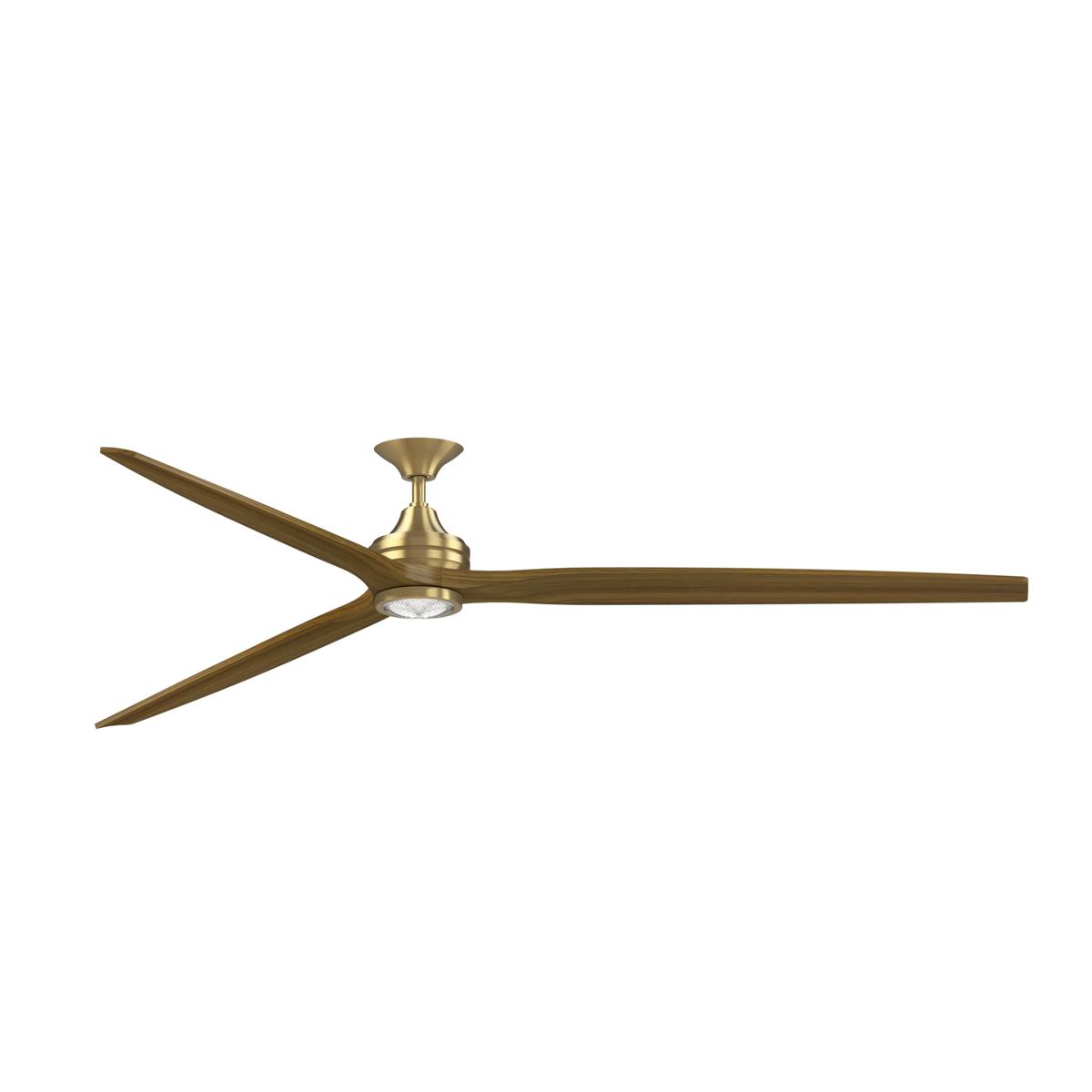 Fanimation FPD6721BBS-96K-LK Spitfire 96 inch Brushed Satin Brass with Koa Blades Indoor/Outdoor Smart Ceiling Fan in 14, Kit