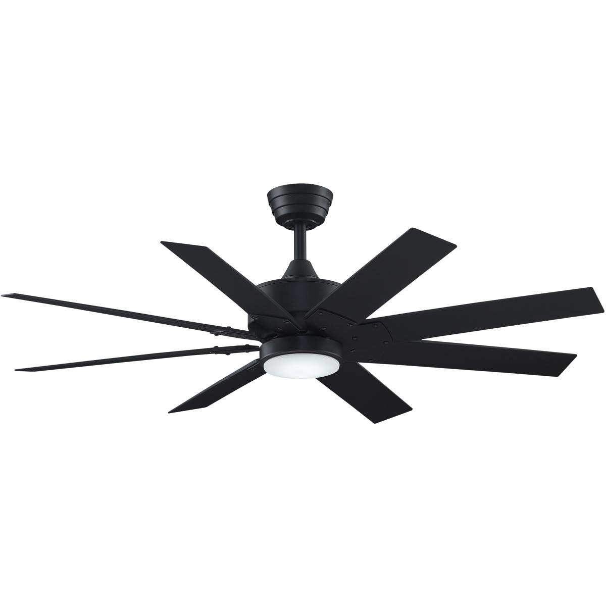 Fanimation FPD7912BBL-52BL-LK Levon Custom 52 inch Black Indoor/Outdoor Smart Ceiling Fan, Kit
